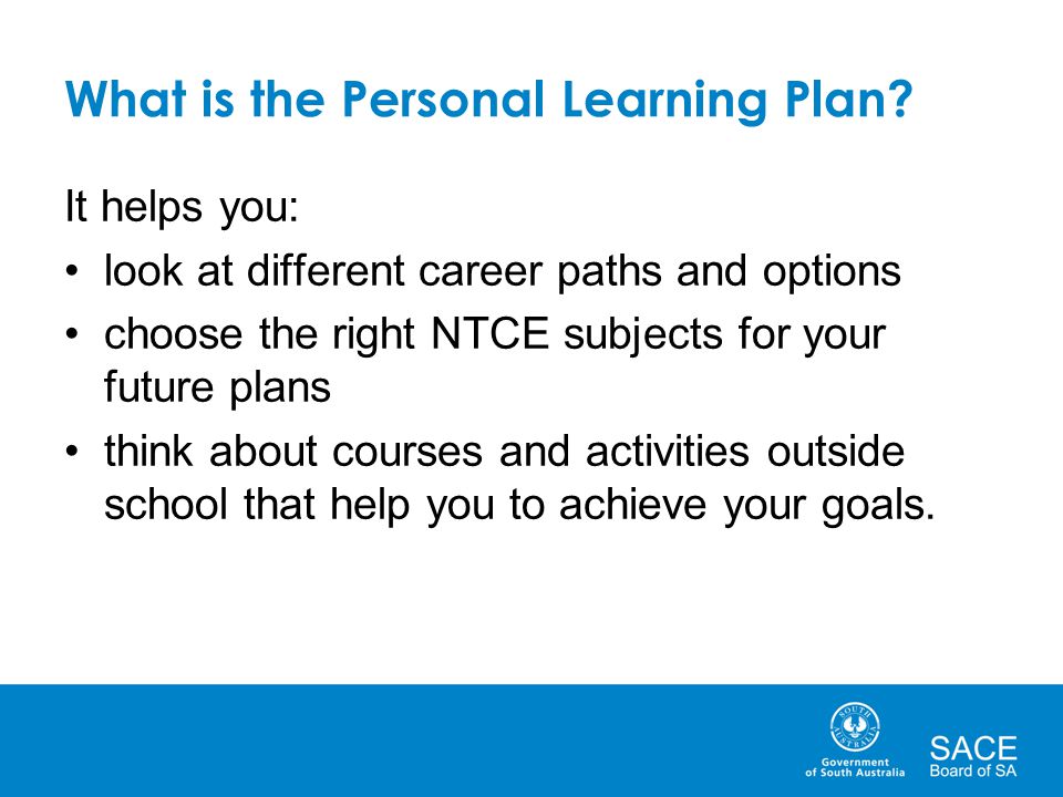 What is the Personal Learning Plan