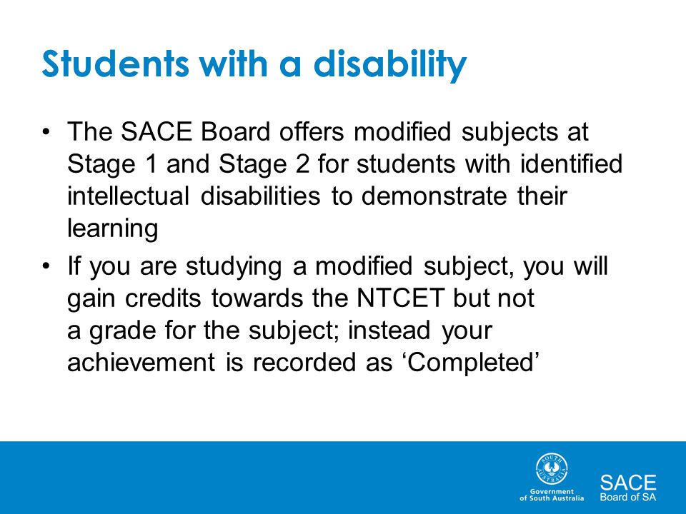 Students with a disability