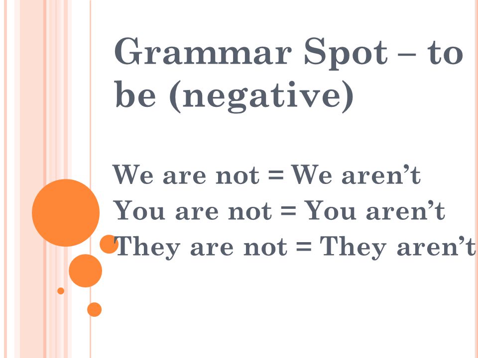 Grammar Spot – to be (negative)