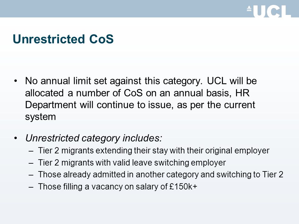 Unrestricted CoS