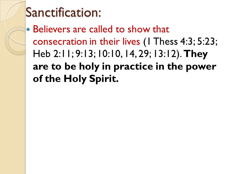 Sanctification: