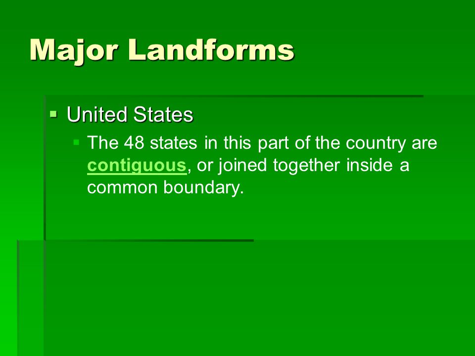 Major Landforms United States