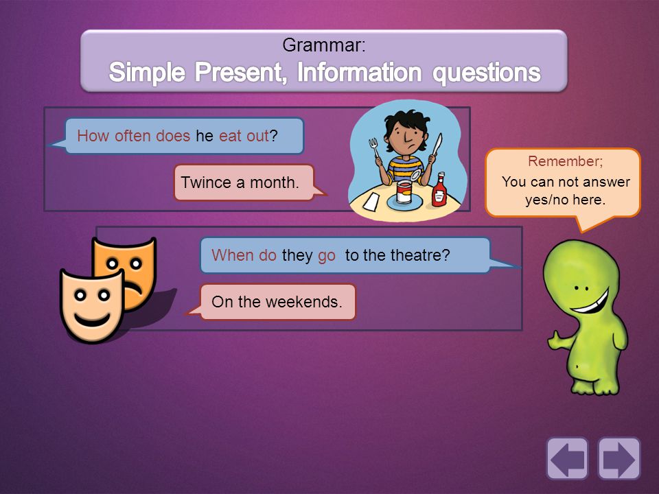 Grammar: Simple Present, Information questions