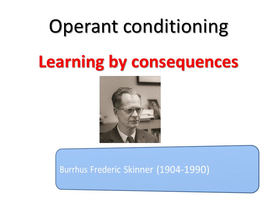 Learning by consequences