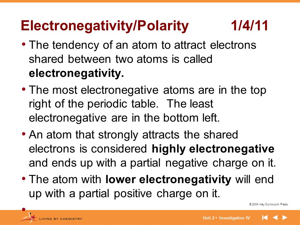 Electronegativity/Polarity 1/4/11