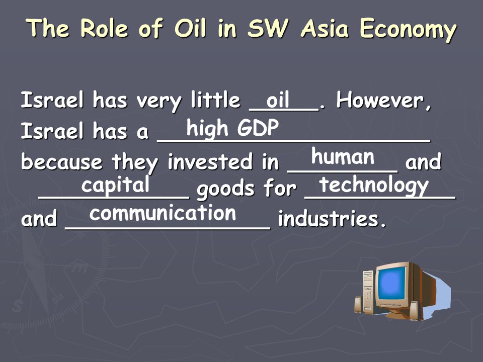 The Role of Oil in SW Asia Economy