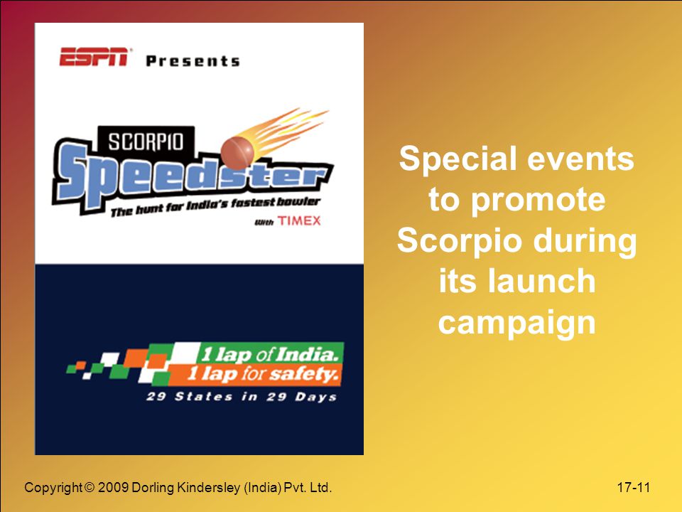 Special events to promote Scorpio during its launch campaign