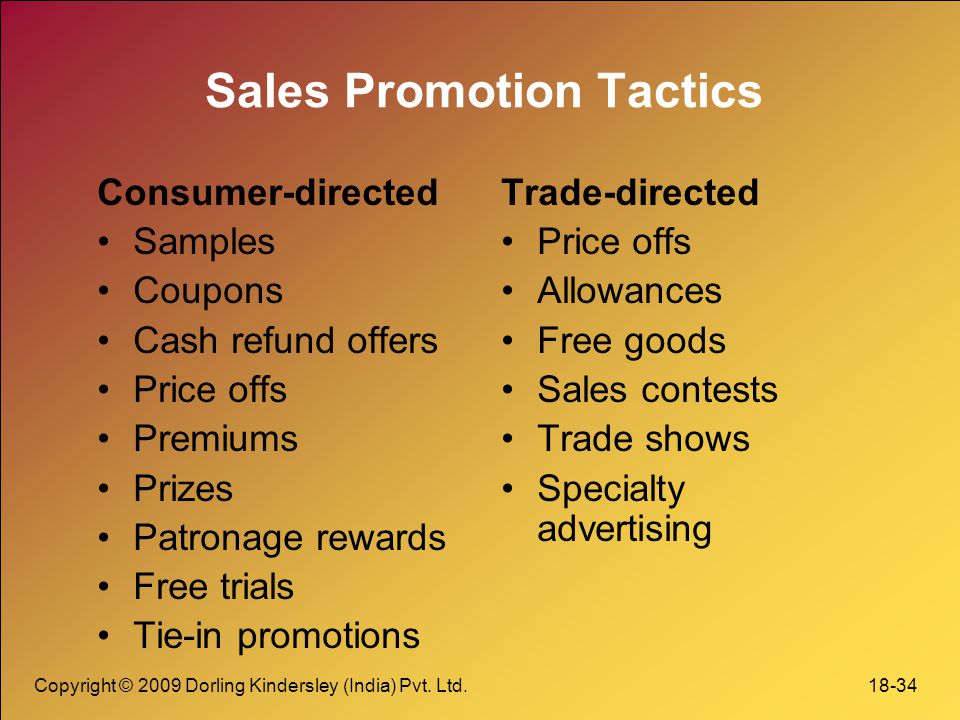 Sales Promotion Tactics