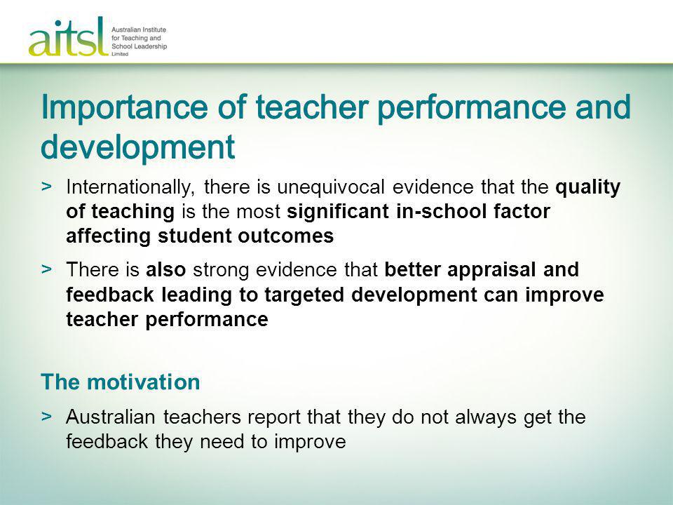 Importance of teacher performance and development