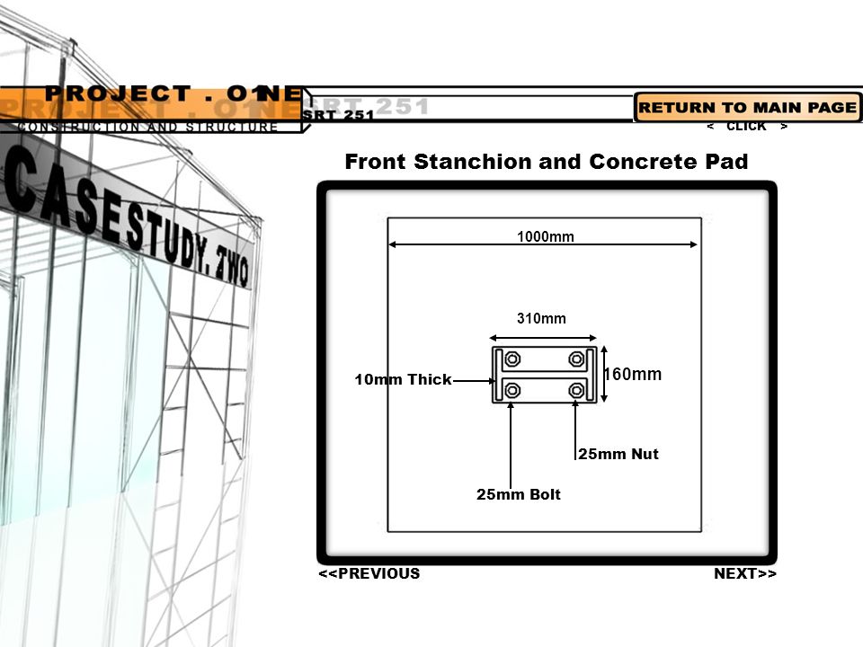 Front Stanchion and Concrete Pad