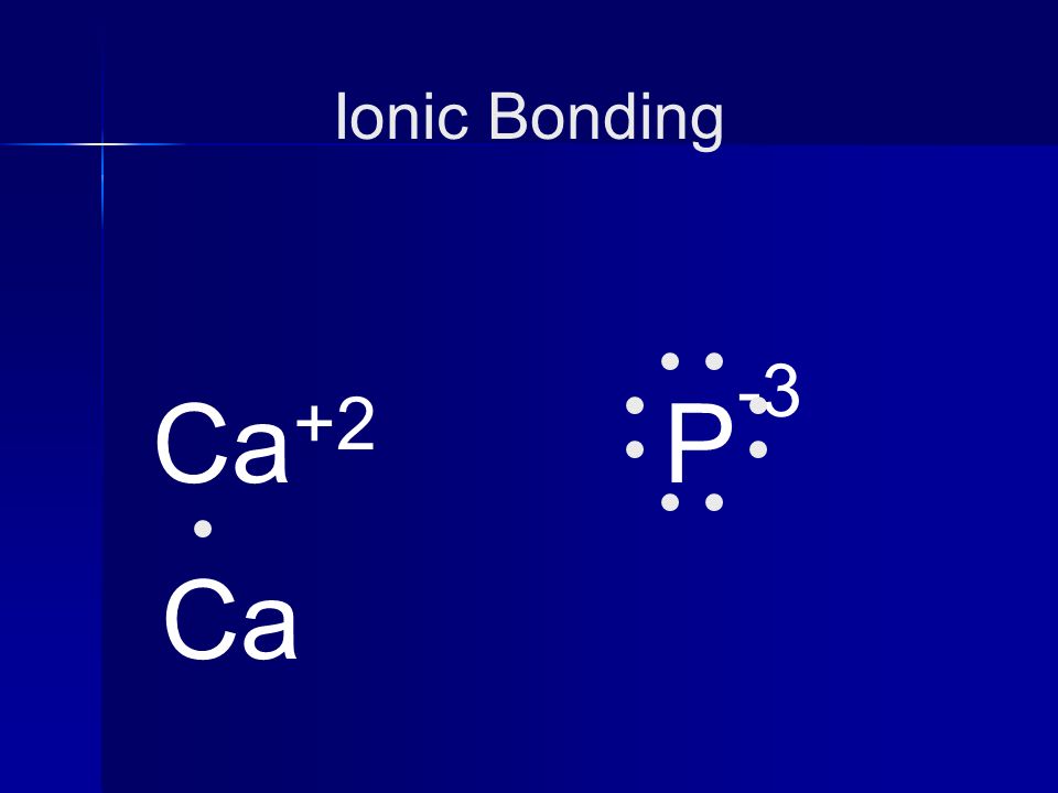 Ionic Bonding Ca+2 P-3 Ca