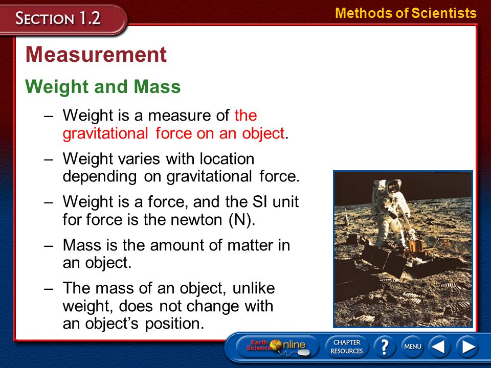 Measurement Weight and Mass