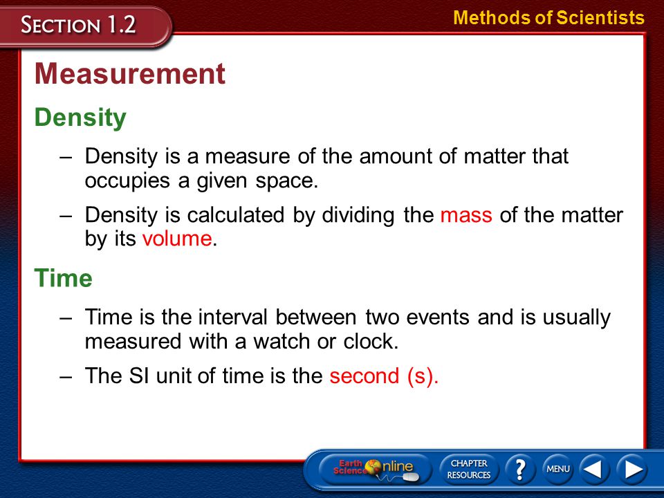 Measurement Density Time