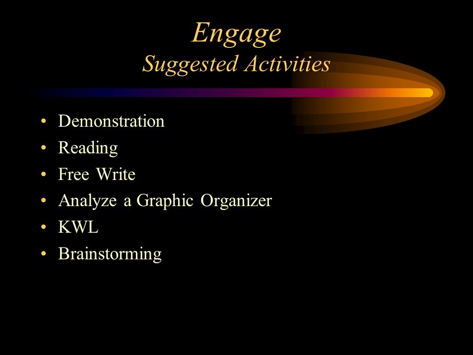 Engage Suggested Activities