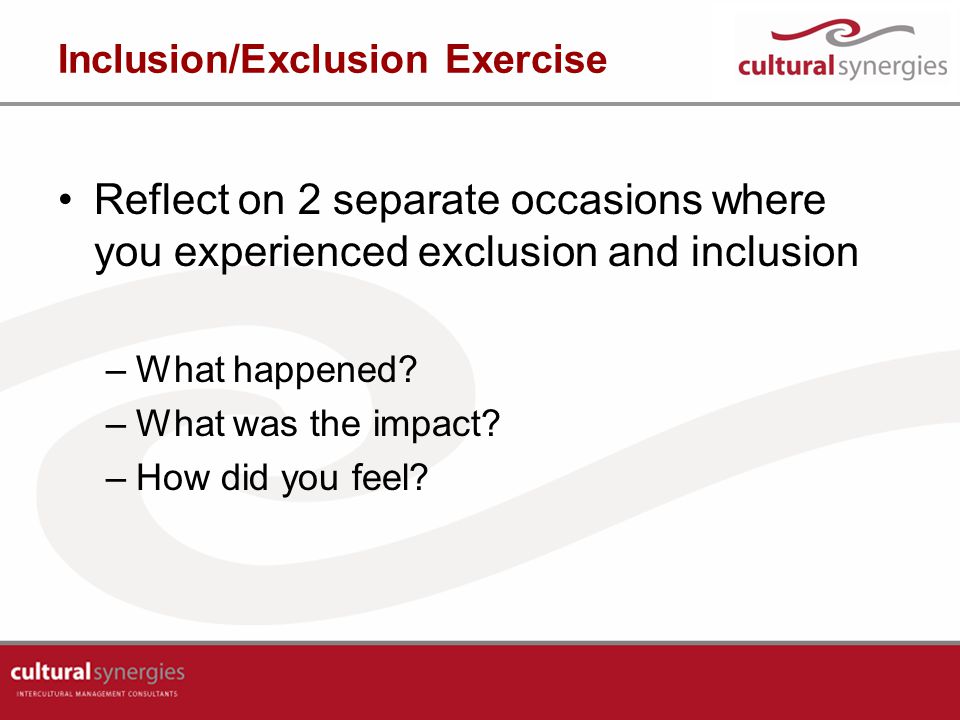 Inclusion/Exclusion Exercise