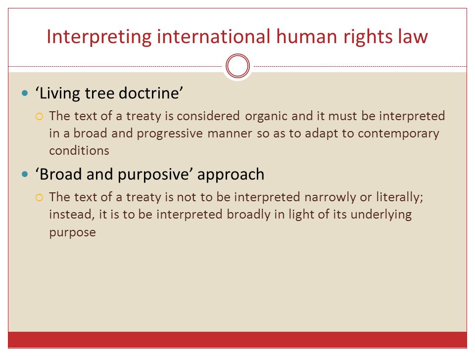 Interpreting international human rights law