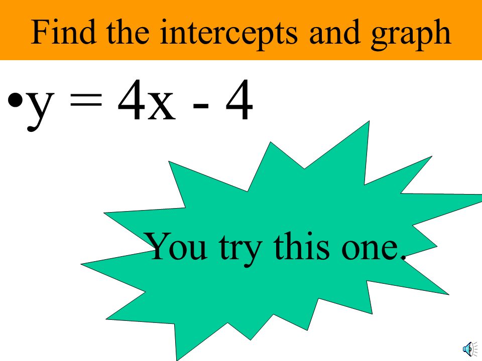 Find the intercepts and graph