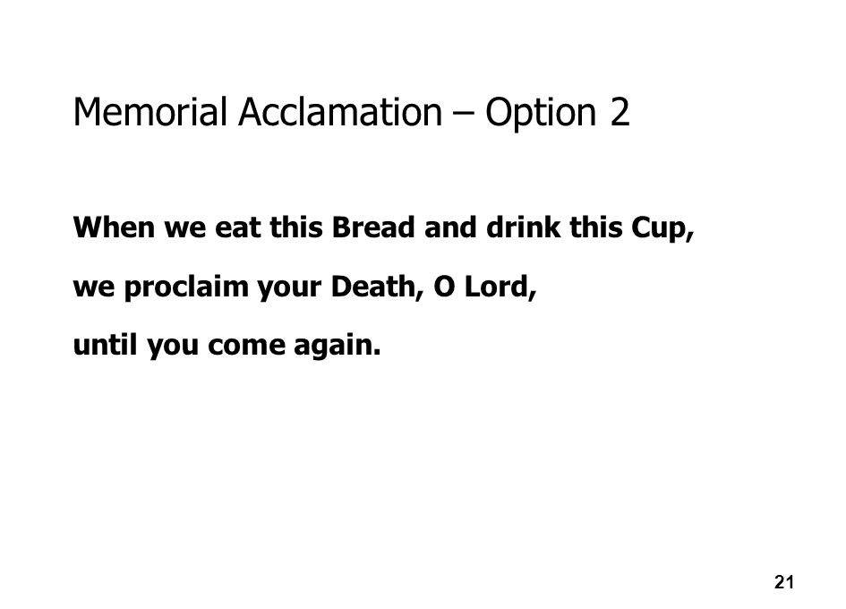 Memorial Acclamation – Option 2