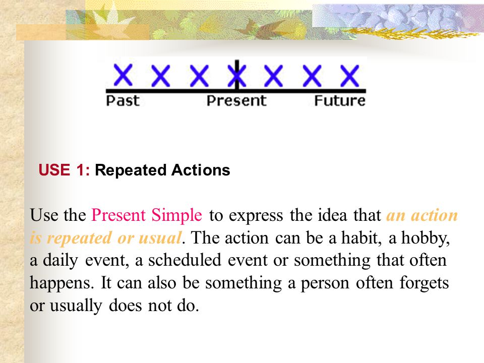 Use 1 USE 1: Repeated Actions