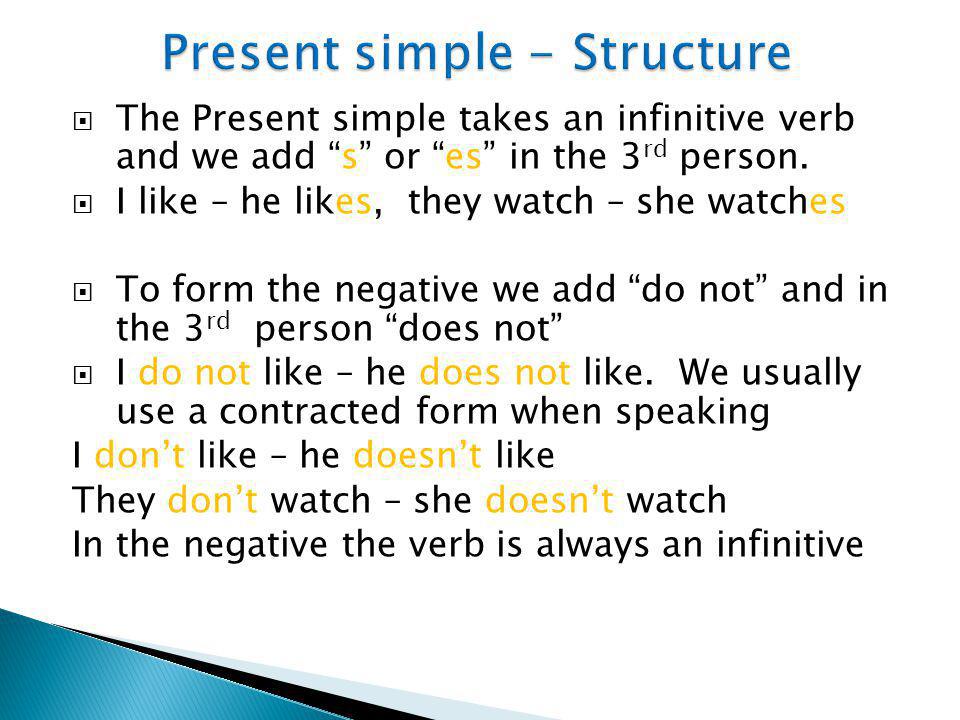 Present simple - Structure