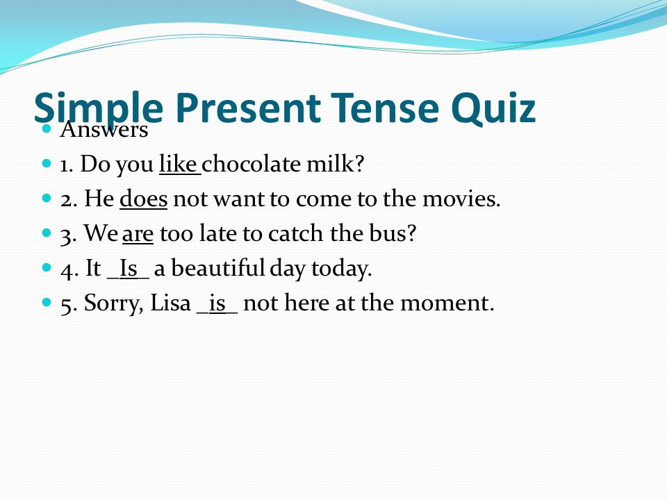 Simple Present Tense Quiz