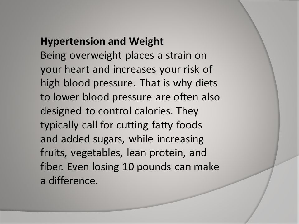 Hypertension and Weight