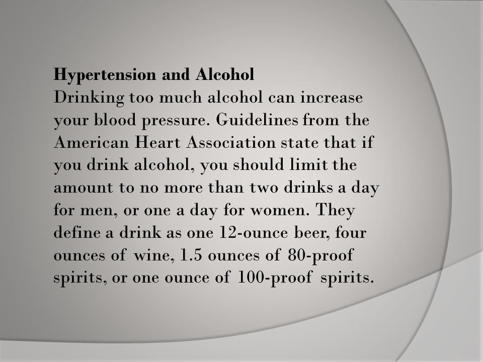 Hypertension and Alcohol