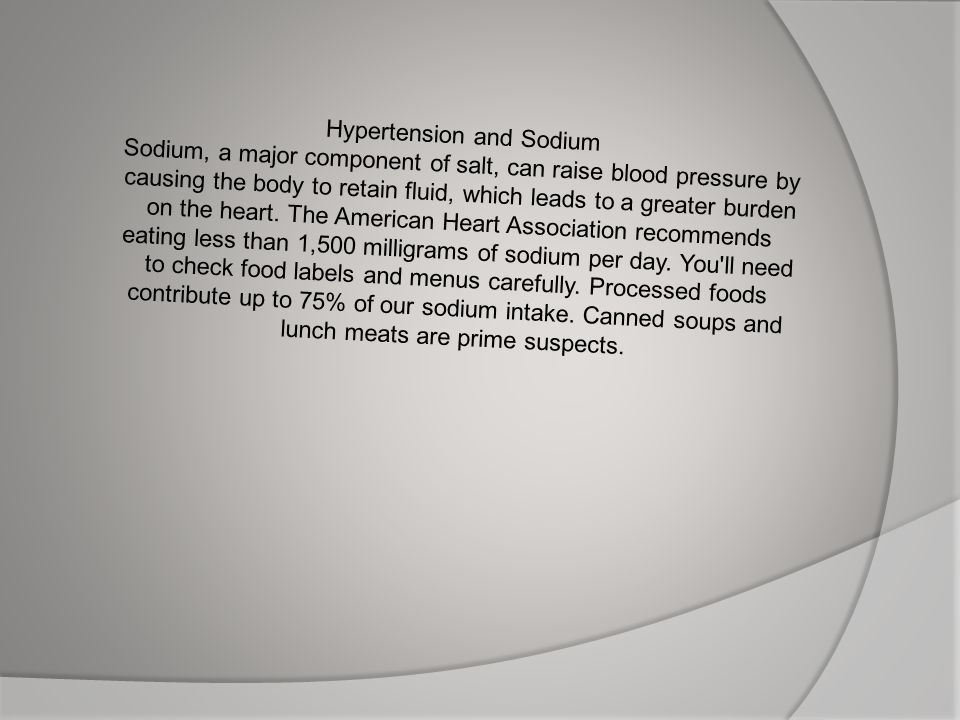 Hypertension and Sodium
