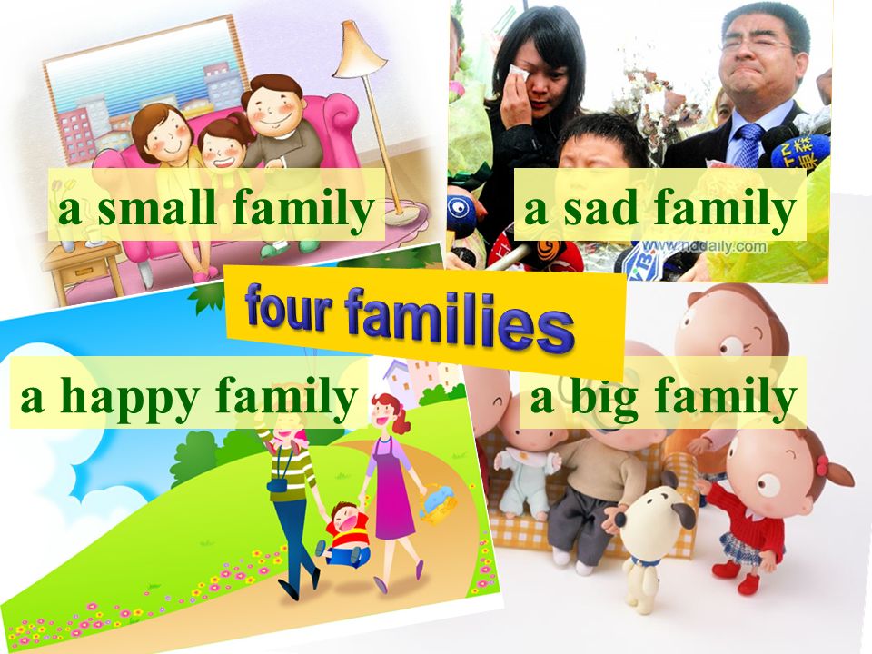 a small family a sad family four families a happy family a big family