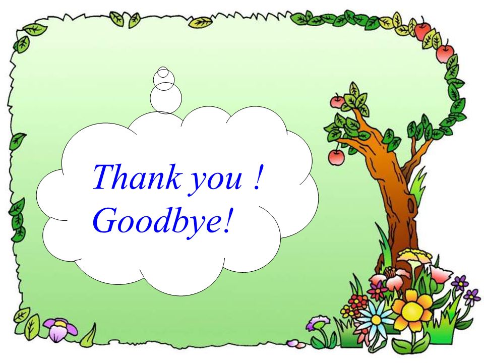 Thank you ! Goodbye!