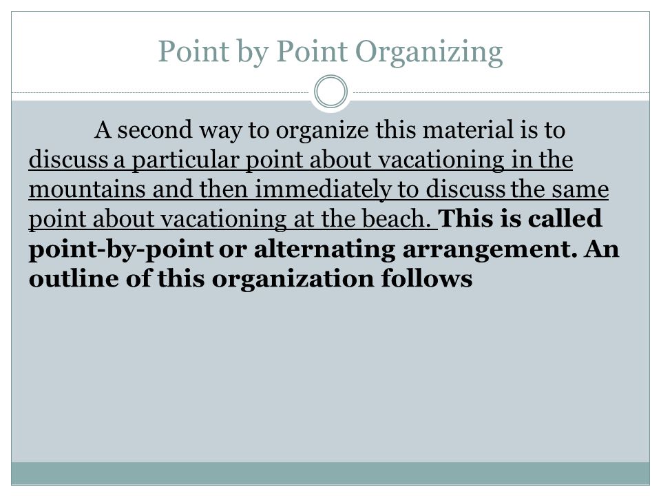 Point by Point Organizing