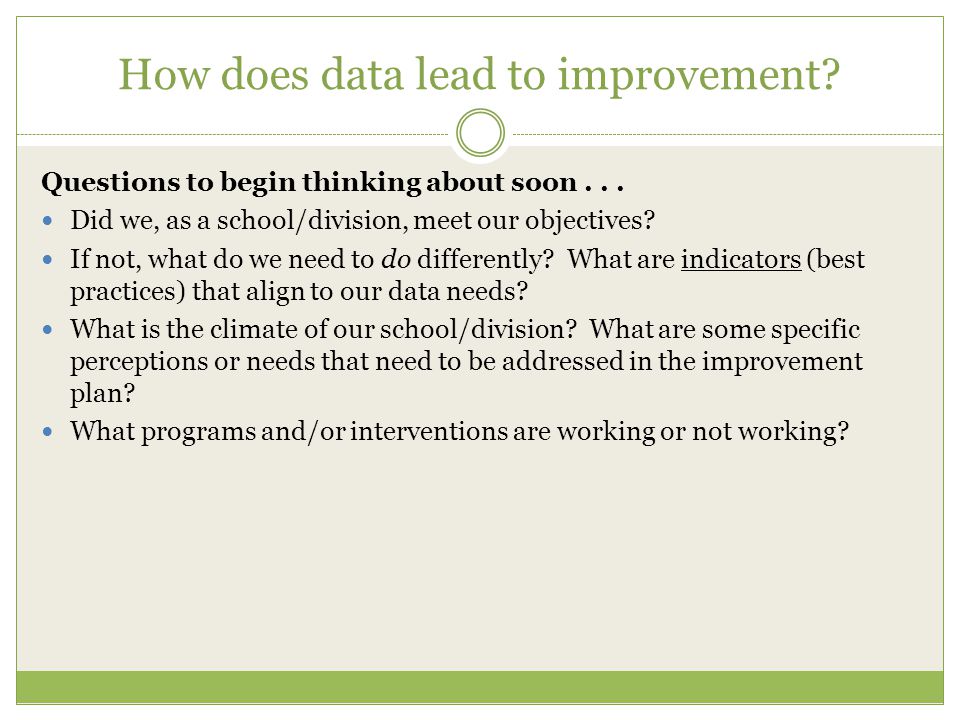 How does data lead to improvement