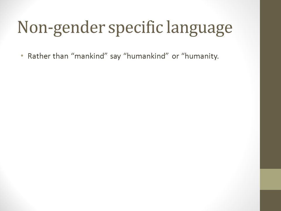 Non-gender specific language