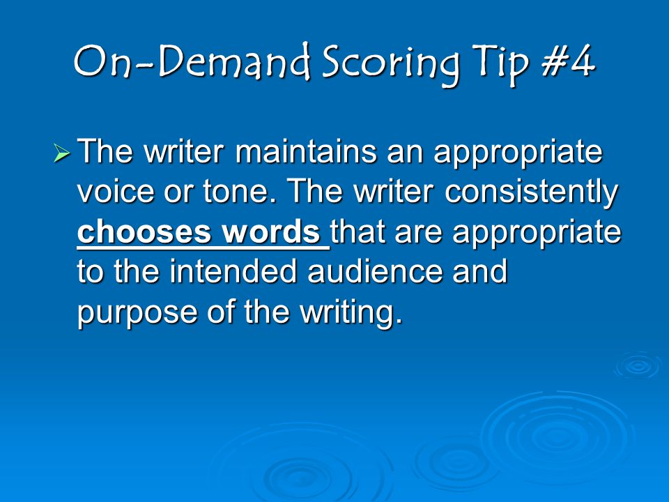 On-Demand Scoring Tip #4