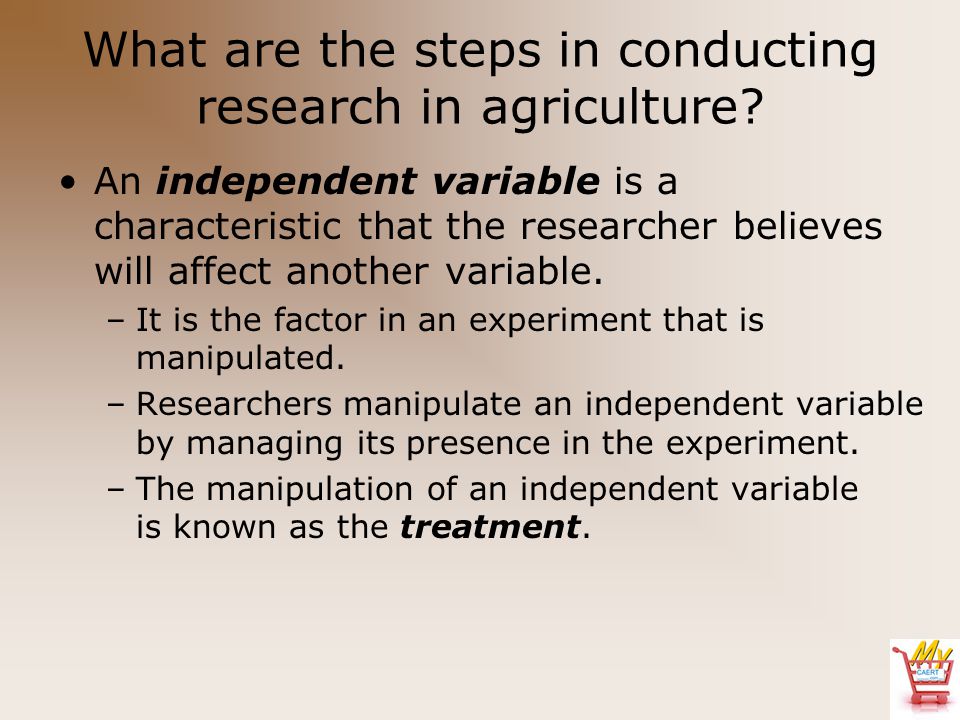 What are the steps in conducting research in agriculture