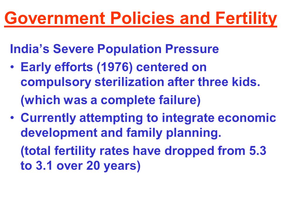 Government Policies and Fertility
