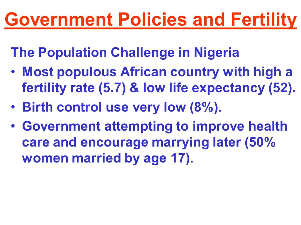 Government Policies and Fertility