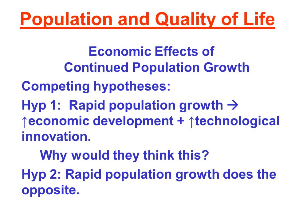 Population and Quality of Life