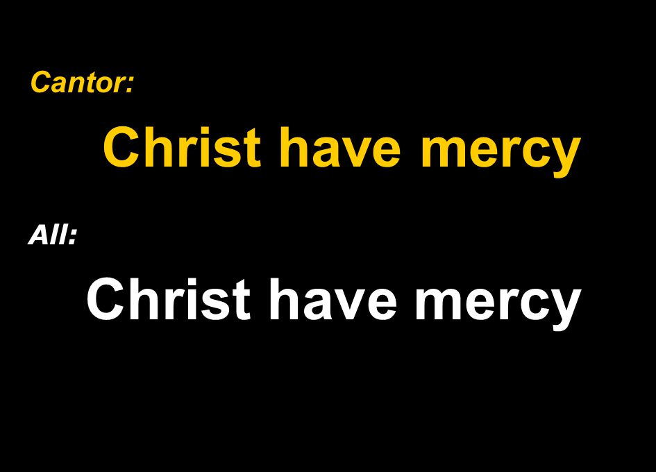 Cantor: Christ have mercy All:
