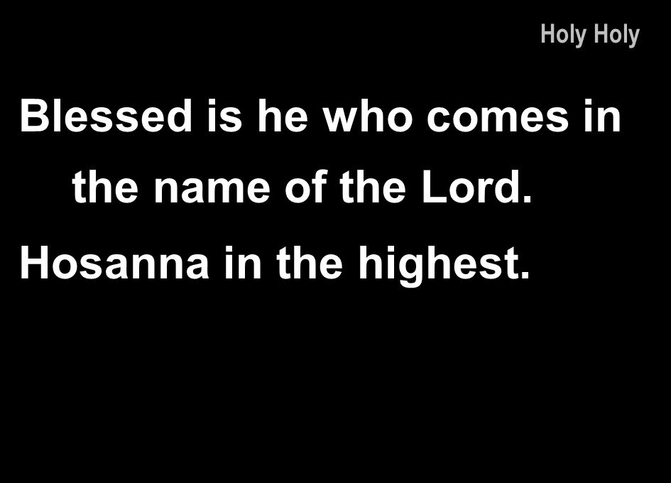 Blessed is he who comes in the name of the Lord.
