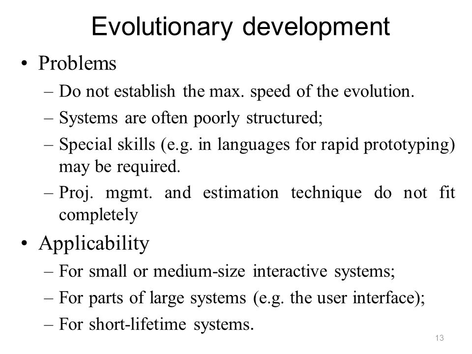 Evolutionary development