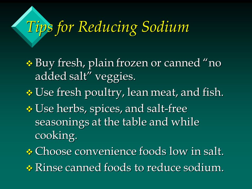 Tips for Reducing Sodium