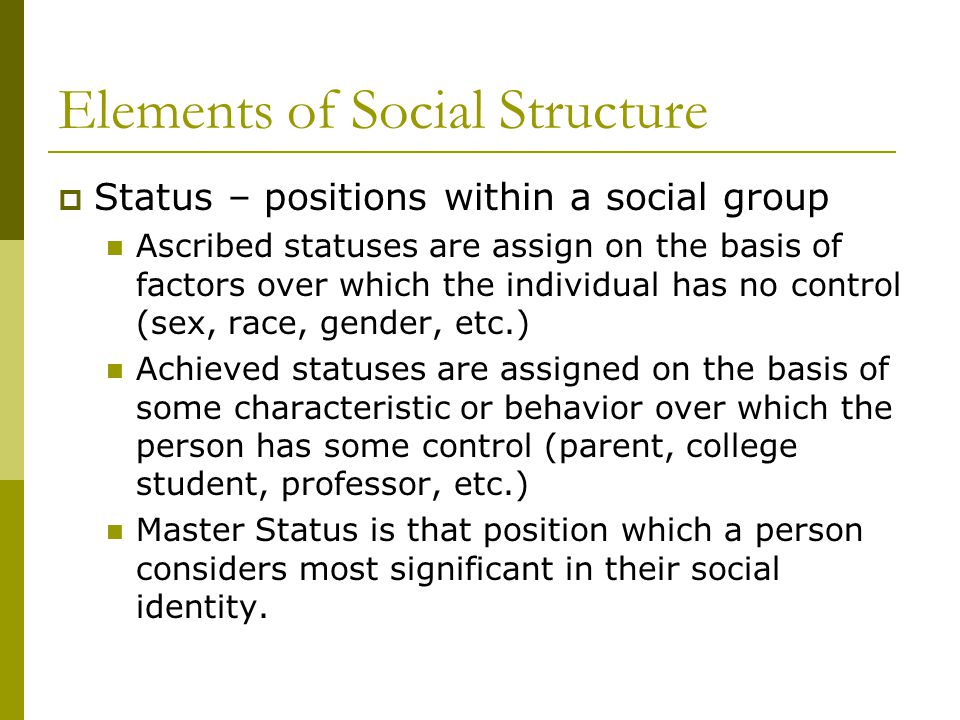 Elements of Social Structure