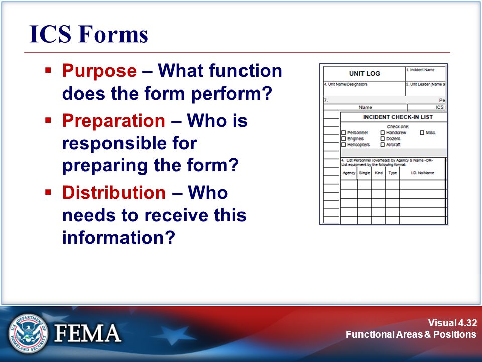 ICS Forms Purpose – What function does the form perform