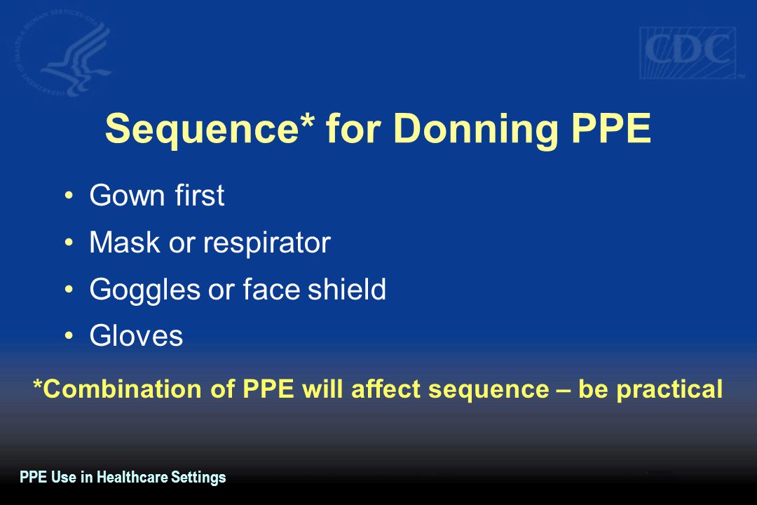 Sequence* for Donning PPE