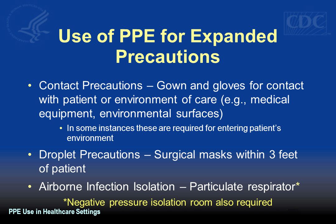 Use of PPE for Expanded Precautions