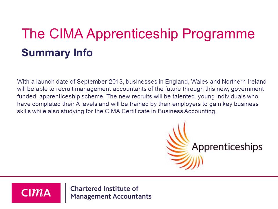 The CIMA Apprenticeship Programme