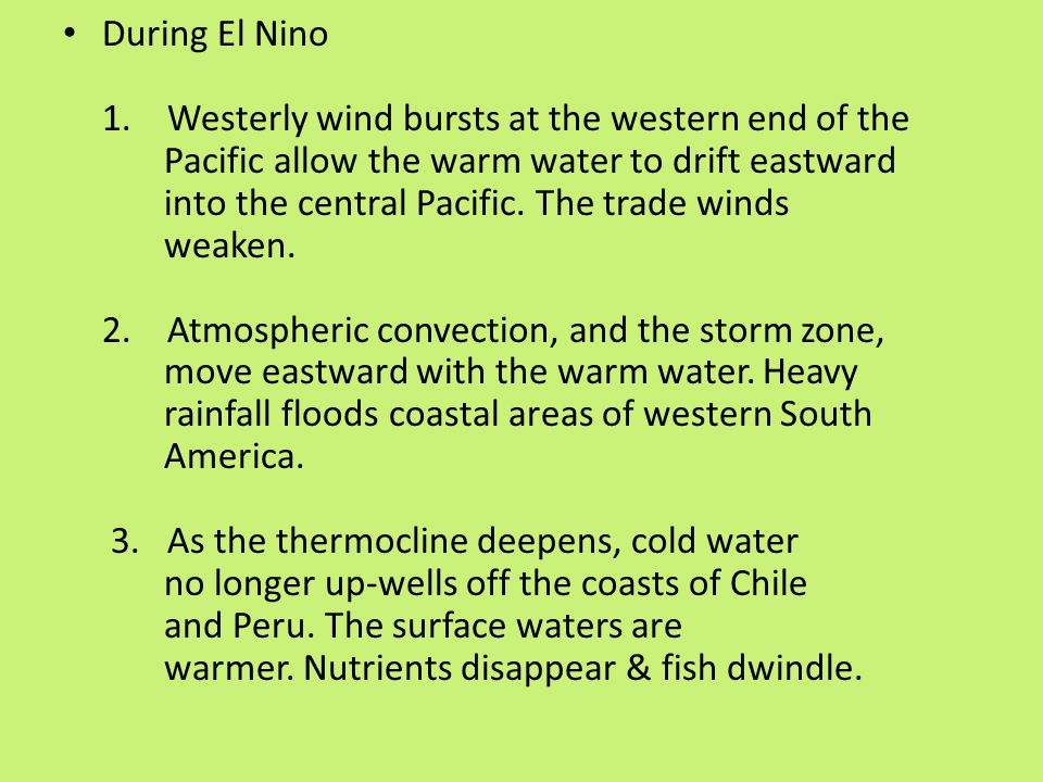 During El Nino 1.