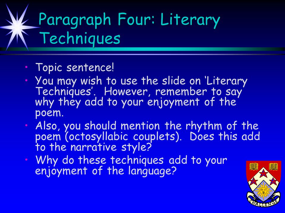 Paragraph Four: Literary Techniques