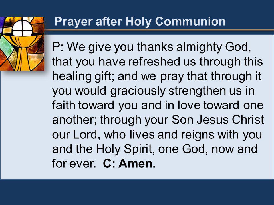 Prayer after Holy Communion